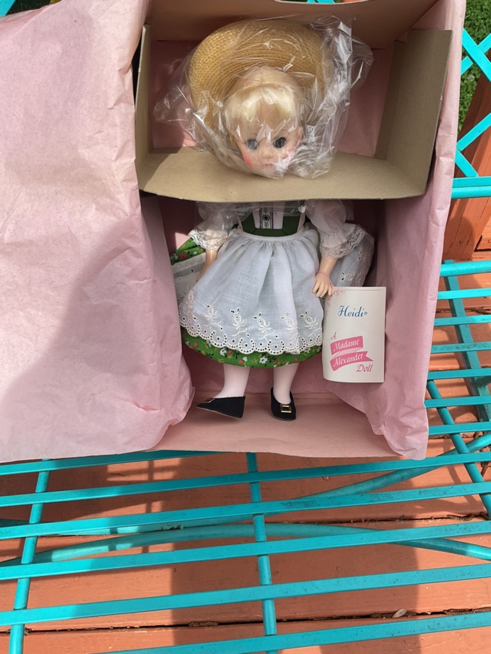 Madame Alexander Heidi (1580) Doll in Green and White Dress